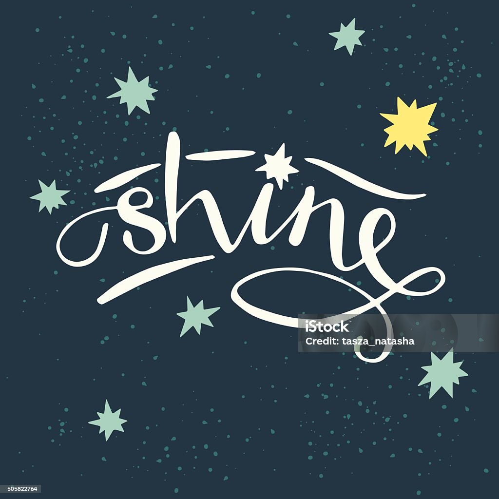 Hand Writing Shines Shine Hand Lettering Stock Illustration - Download Image Now - Arts ...