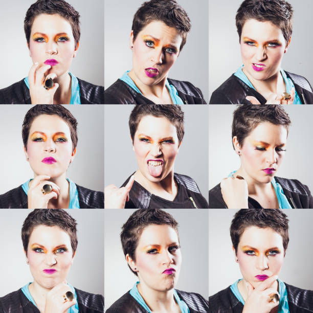 istock Young adult woman making multiple expressions 505822916