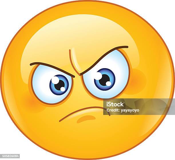 Annoyed Emoticon Stock Illustration - Download Image Now - Emoticon, Anger, Displeased