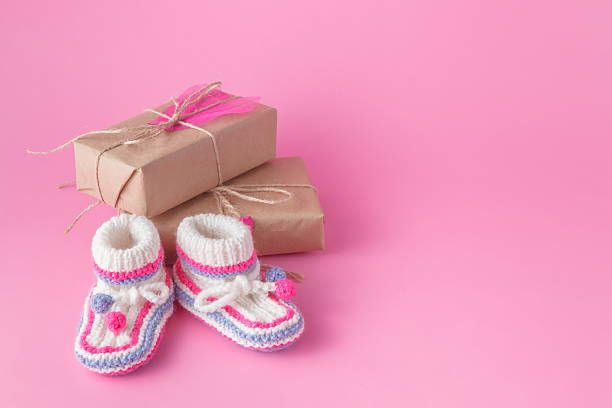 istock newborn announcement with paper giftbox 505827220