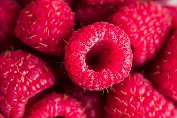 istock Closeup of raspberries in macro 505827640