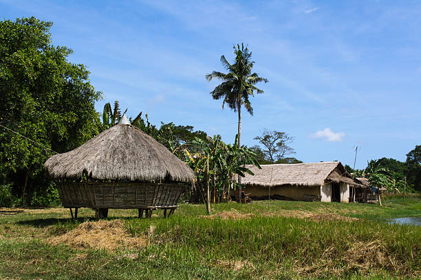 Houses in Iwahig prison Penal farm in Puerto Princessa, Palawan, stock photo