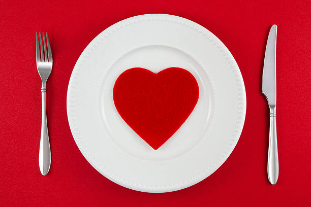 istock Red Heart Shape on White Plate 505829936