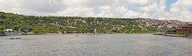 istock Panoramic view of large river in city 505838347