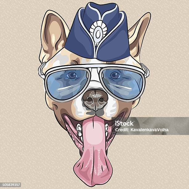 Vector Funny Cartoon Hipster Dog American Akita Stock Illustration - Download Image Now - Animal, Animal Mouth, Animal Tongue