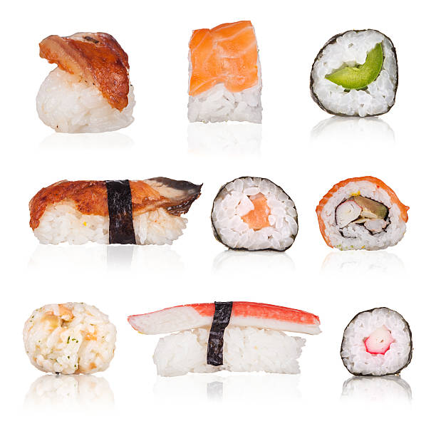 istock Sushi collection isolated on white background 505840633