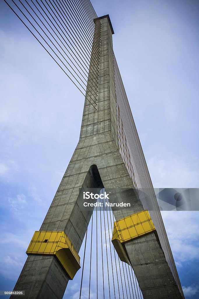 suspension bridge King rama 8 suspension bridge in bangkok thailand Architecture Stock Photo