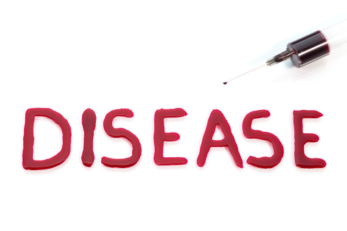 Disease sign written with blood isolated on white