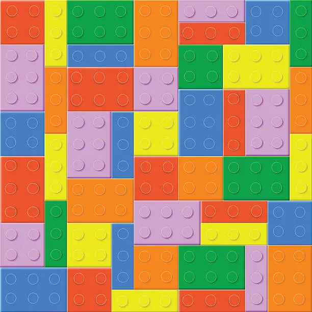 Vector illustration of Seamless background with plastic toy blocks