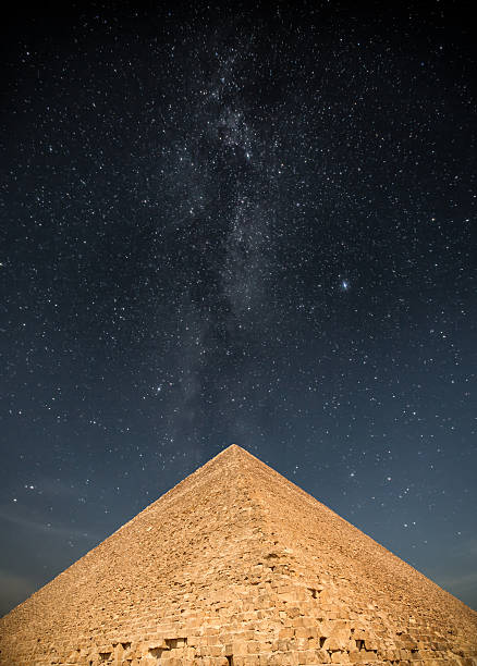 pyramids of the pharaohs in Giza Milky Way. pyramids of the pharaohs in Giza. Cairo, Egypt khafre photos stock pictures, royalty-free photos & images
