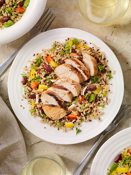 istock Grilled Chicken with Quinoa and Brown Rice Salad 505850962