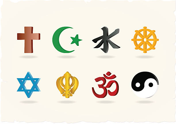 종교 아이콘 - 종교 상징 stock illustrations