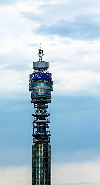 BT London Telecom Tower, UK London, UK- June 5, 2015:  BT  Telecom Tower , popular landmark with revolving restaurant near the top, giving panoramic views of the area british telecom photos stock pictures, royalty-free photos & images