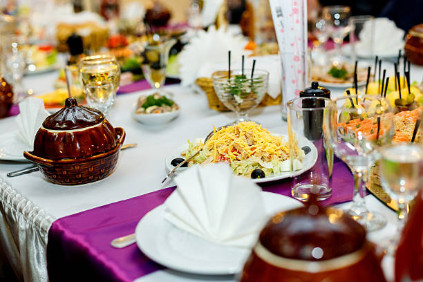 istock Appetizers and salads at the banquet table 505851474