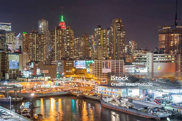 Hells Kitchen At Night Stock Photo - Download Image Now - New York City, Courage, USS Intrepid