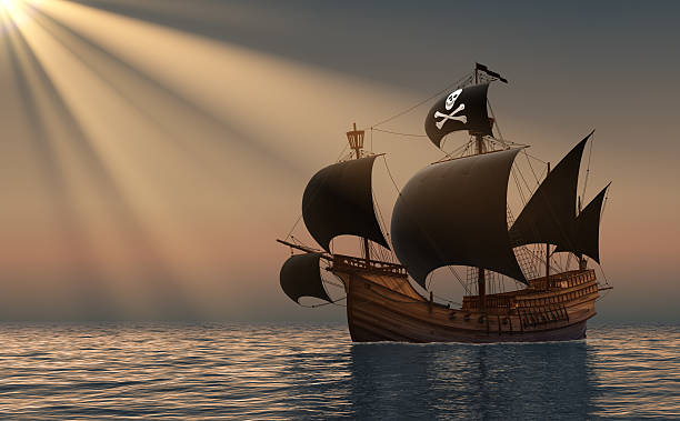 istock Pirate Ship In Rays Of the Sun 505853064
