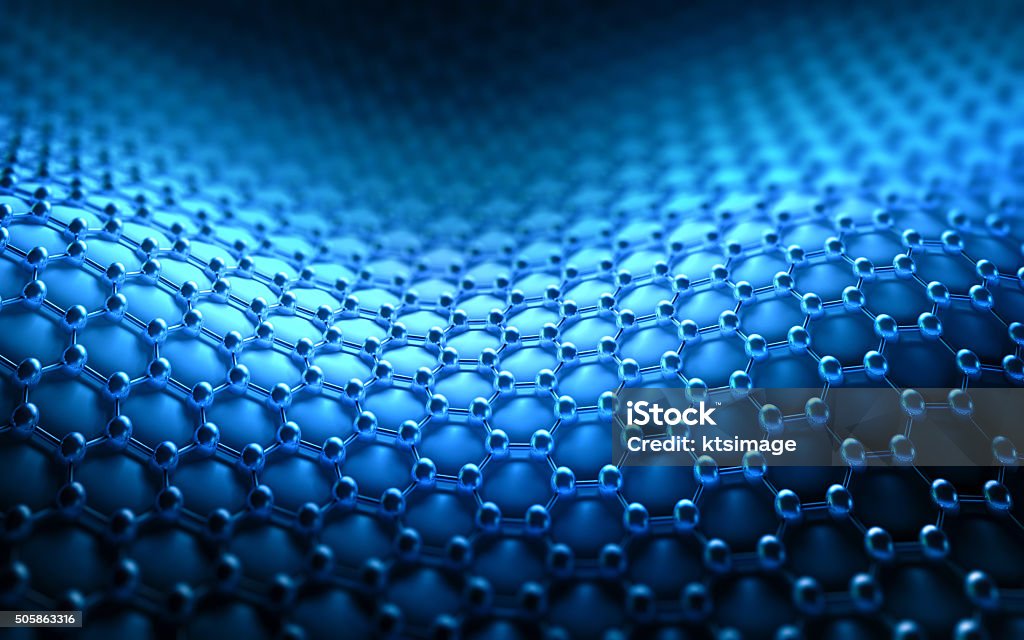 Crystallized Carbon Hexagonal System Several molecules connected, crystallized in the hexagonal system, concept of a carbon structure. Hexagon Stock Photo