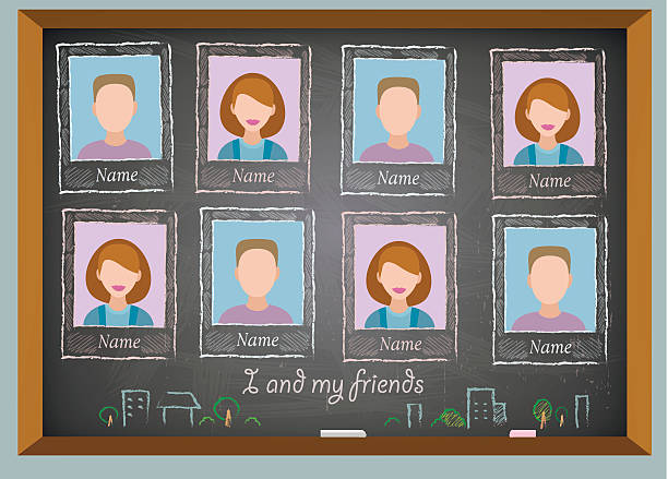 школа альбом ежегодник и chalkboard - yearbook stock illustrations