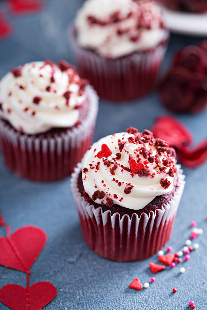 istock Red velvet cupcakes for Valentines day 505866368