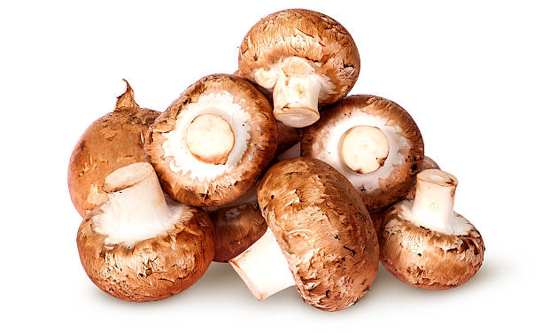 istock Pile of fresh brown champignon top view 505866958