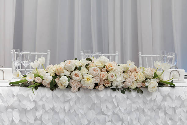 istock Beautiful flowers on table in wedding day. 505867074