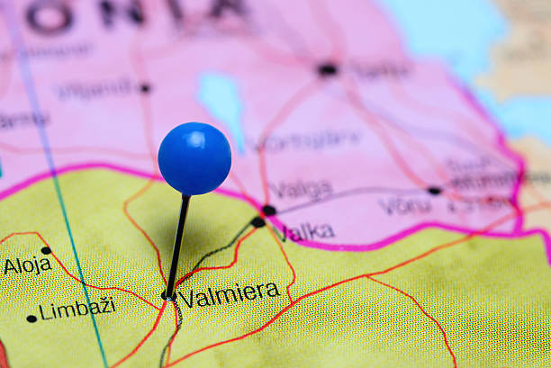 istock Valmiera pinned on a map of Latvia 505867332