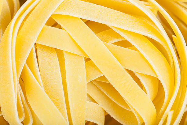 durum wheat semolina pasta fettuccine close up
