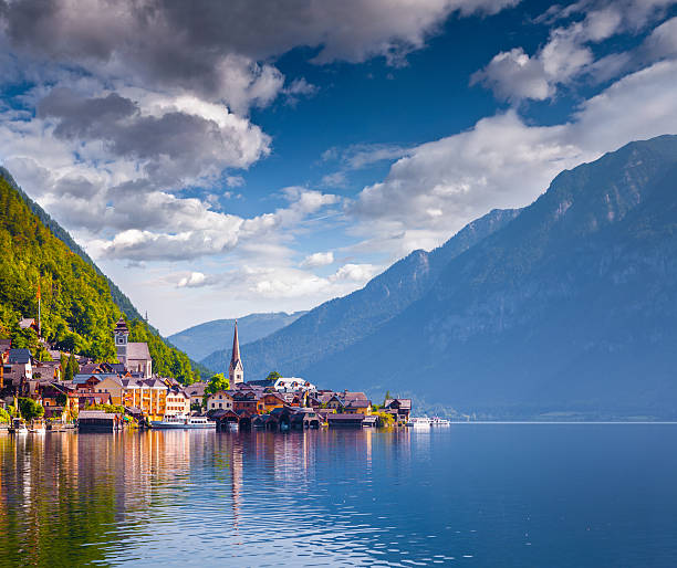 istock Reflected in the water surface Hallstatt Lutheran Church 505868246