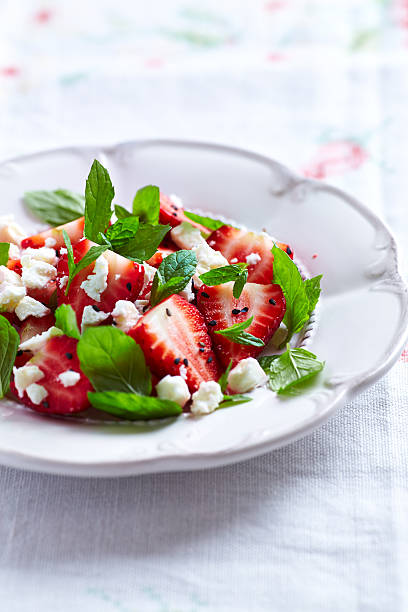 istock Strawberries with Goat Cheese and Mint Leaves 505869429