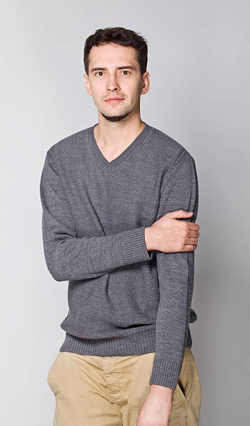 istock Handsome man portrait with grey sweater. 505869946