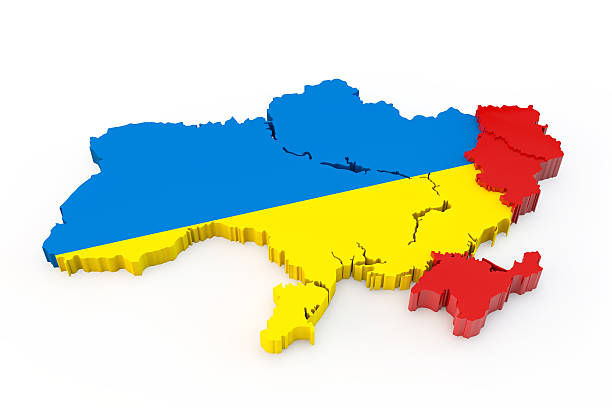 a ucrânia mapa donetsk, luhansk e crimeia - donetsk oblast - fotografias e filmes do acervo