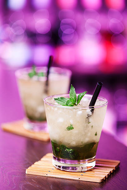 istock Mint Jupel cocktail shot on a bar counter 505872066