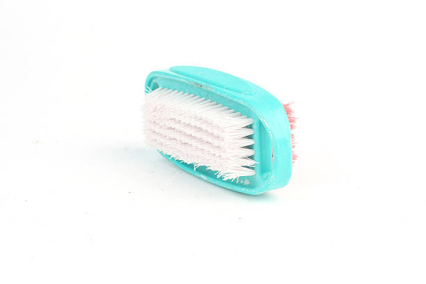 istock Blue white and red cleaning brush isolated on white background 505873345