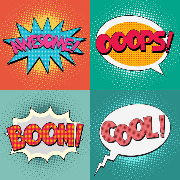ilustrações de stock, clip art, desenhos animados e ícones de banda desenhada bolha de texto - comic book cartoon poof exploding