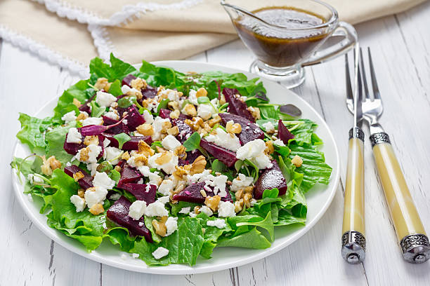istock Salad with beets, feta cheese and walnuts 505874586