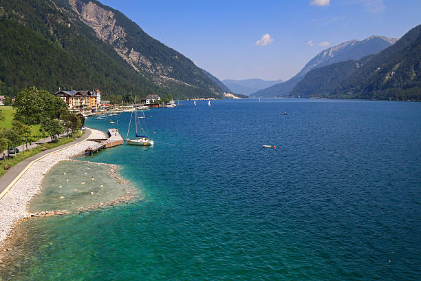 istock Paved public walk along the Achensee (Lake Achen) 505875468