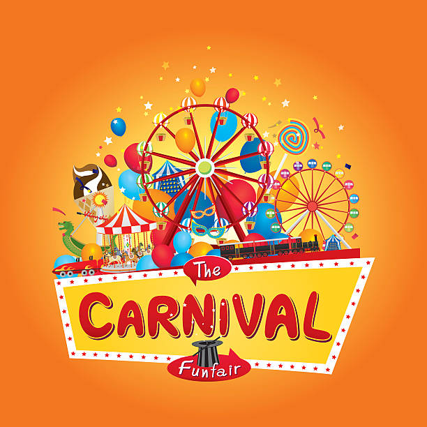 ilustraciones, imágenes clip art, dibujos animados e iconos de stock de parque de atracciones de carnaval - amusement park illustrations