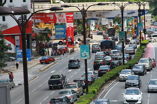 istock Lamp Post on the Boulevard & Cars 505886861