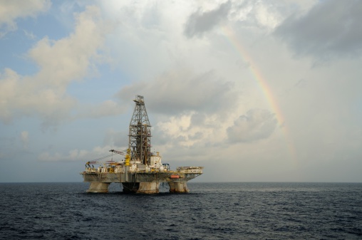 Gulf of Mexico, USA - July 28, 2009: TransOcean's oil rig 