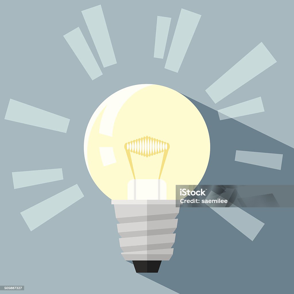 Glowing Light Bulb Flat illustration of light bulb. Bright stock vector