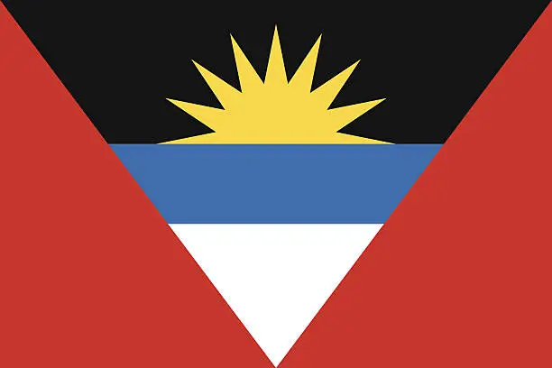 Vector illustration of Antigua Flag