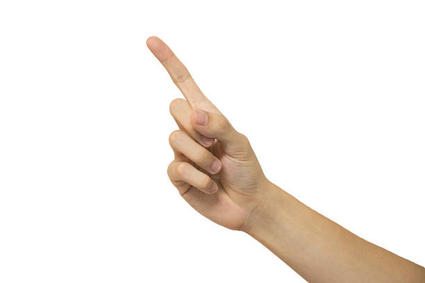 istock number one man's hand isolated on white background 505887419