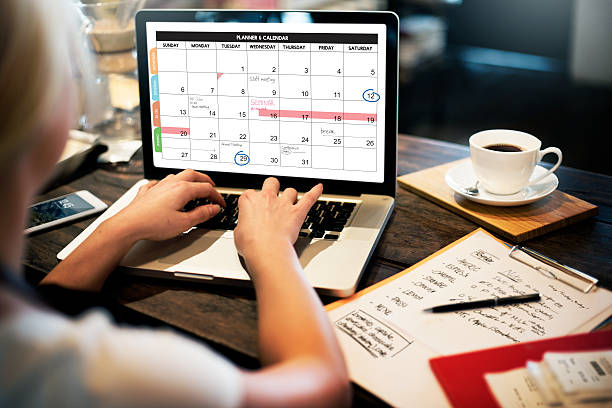カレンダープランナー組織の管理を知らせるのコンセプト - calendar personal organizer diary event ストックフォトと画像