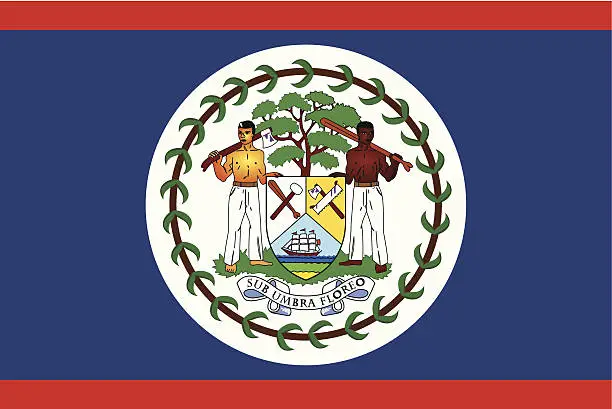 Vector illustration of Belize Flag