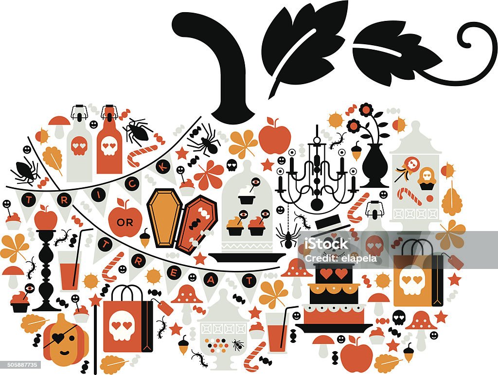 Composition d'halloween modèles. - clipart vectoriel de Bougie libre de droits