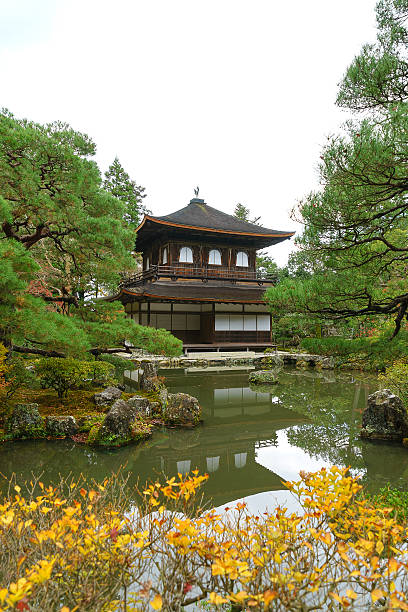 Ginkakuji temple or the Silver Pavilion in Kyoto stock photo