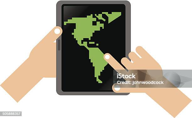 Tablet Usa La Mappa - Immagini vettoriali stock e altre immagini di America del Nord - America del Nord, America del Sud, Canada
