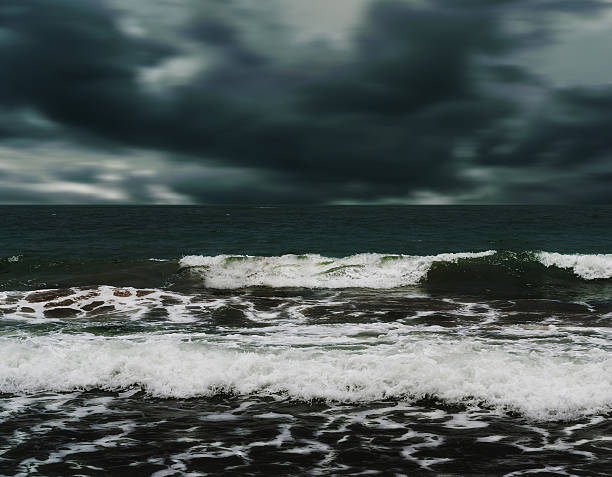 istock Sea and beach with sky storm cloud 505888472