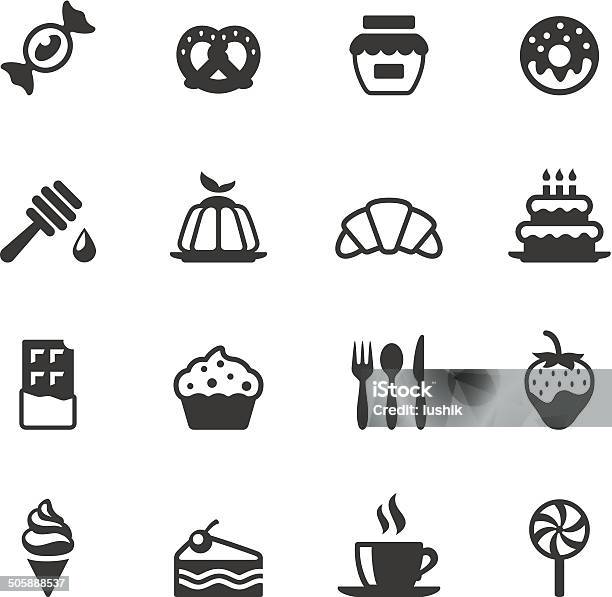 Soulico Icons Sweet Food Stock Illustration - Download Image Now - Icon Symbol, Cake, Doughnut