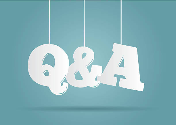 stockillustraties, clipart, cartoons en iconen met hanging word q&a - questions and answers